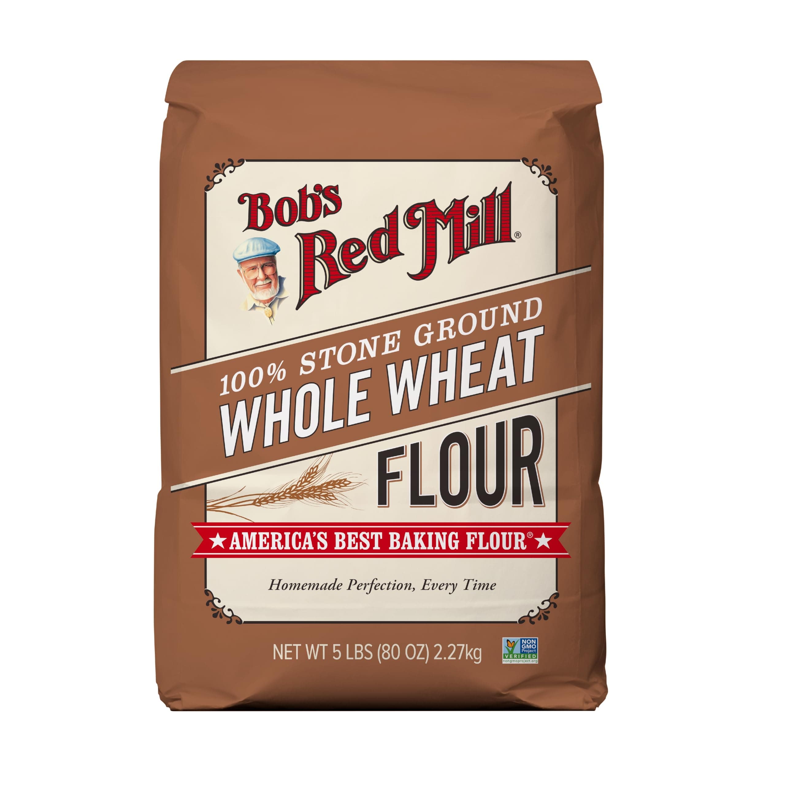 Whole Wheat Flour, 5lb (Pack of 1) - Whole Grain, Vegan, Kosher
