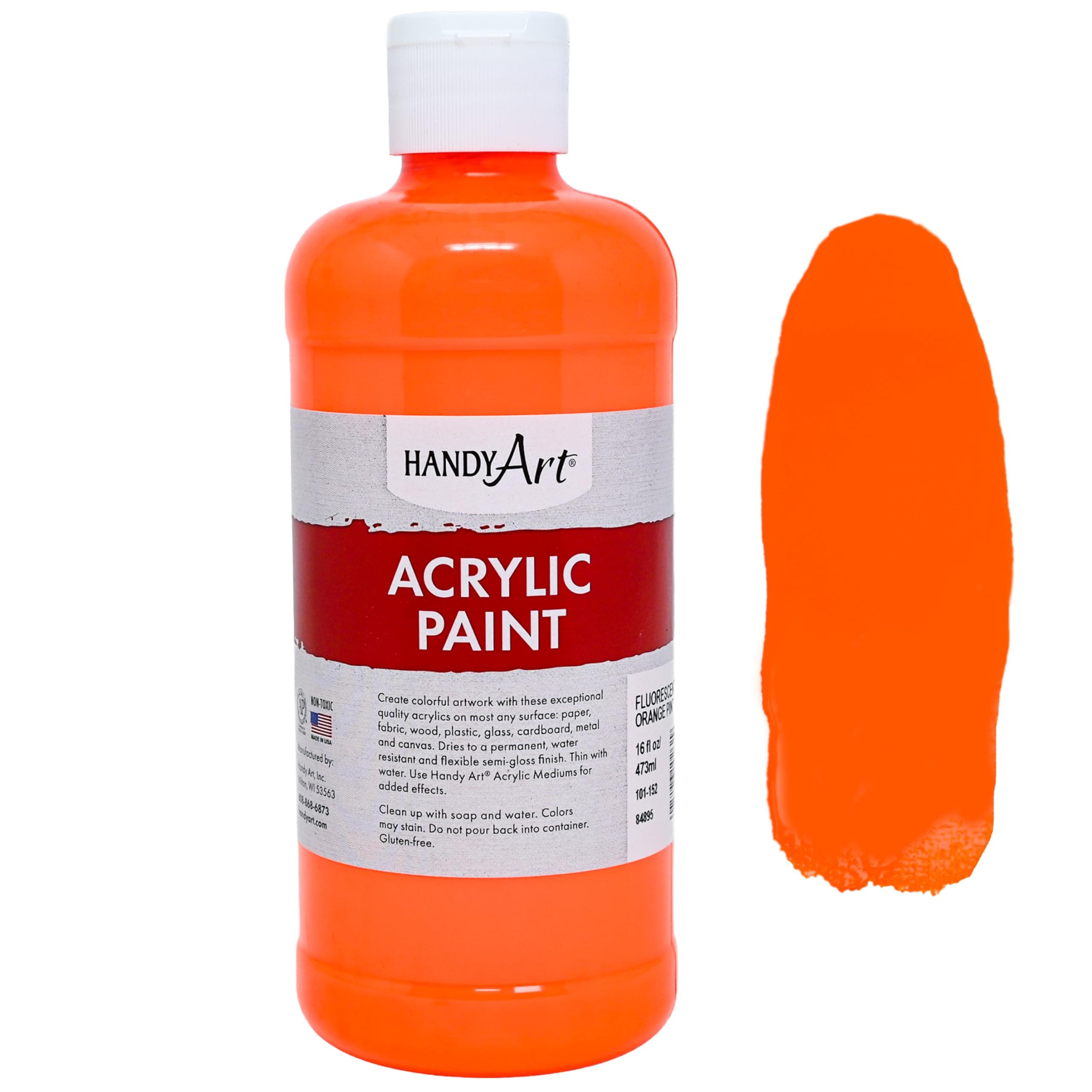 101-152 Student Acrylic Paint 16 ounce, Fluorescent Orange