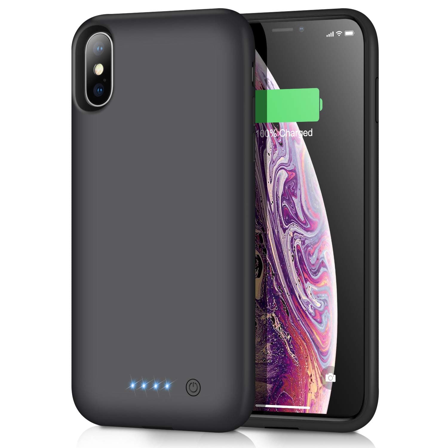 iPosible Battery Case for iPhone XS MAX, [7800mAh] Charging Case Extended Battery for XS MAX Rechargeable Battery Power Bank Portable Charger Case [6.5 inch]【Newest Version】 Black