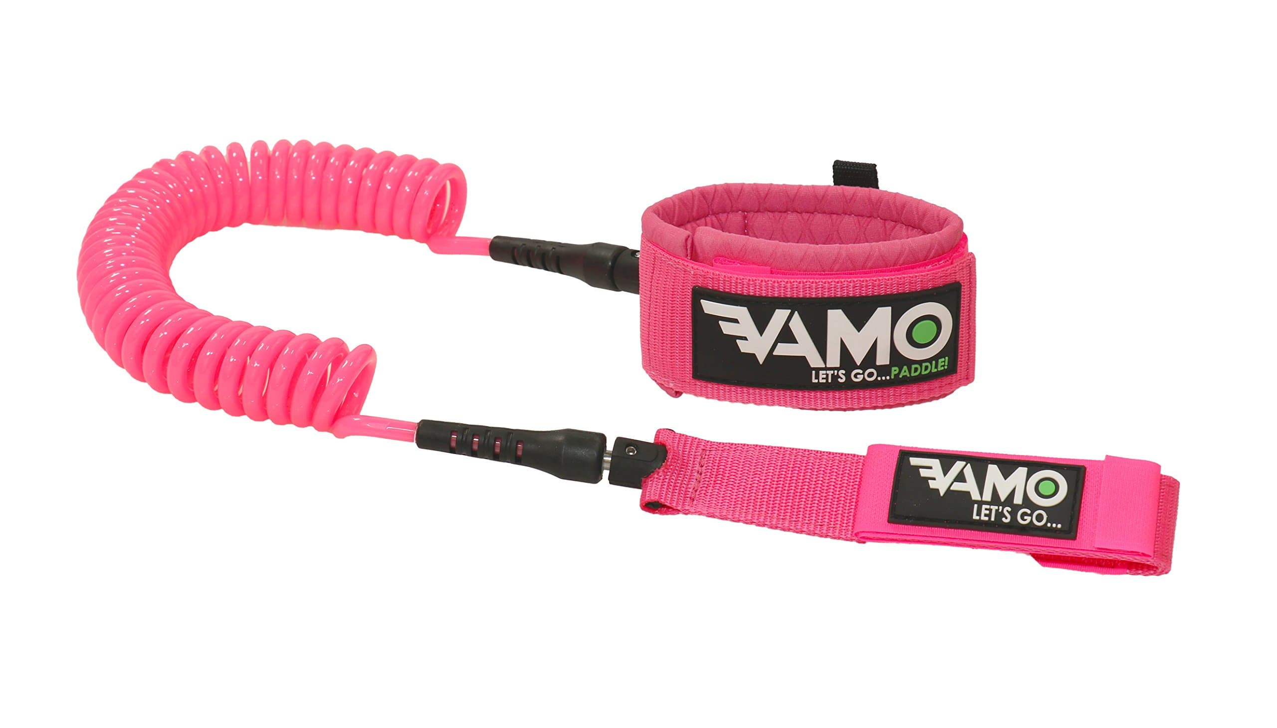 VAMO PINK 9' SUP COILED LEASH FOR PADDLEBOARDING