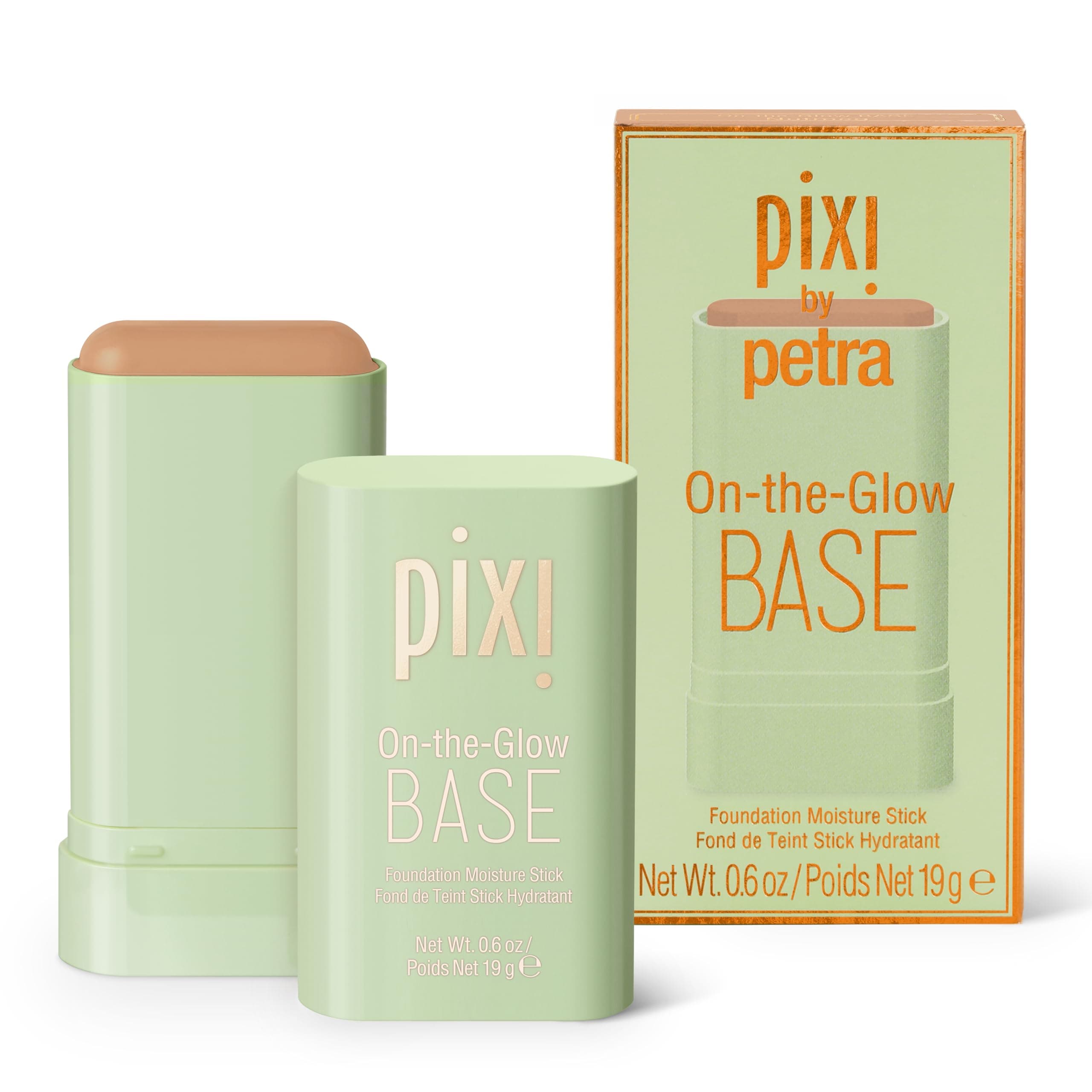 Pixi Beauty On-the-Glow Base| Tinted Moisturizer Foundation Stick | Nutmeg; : Deep tan, neutral shade| 0.6 oz / 19g