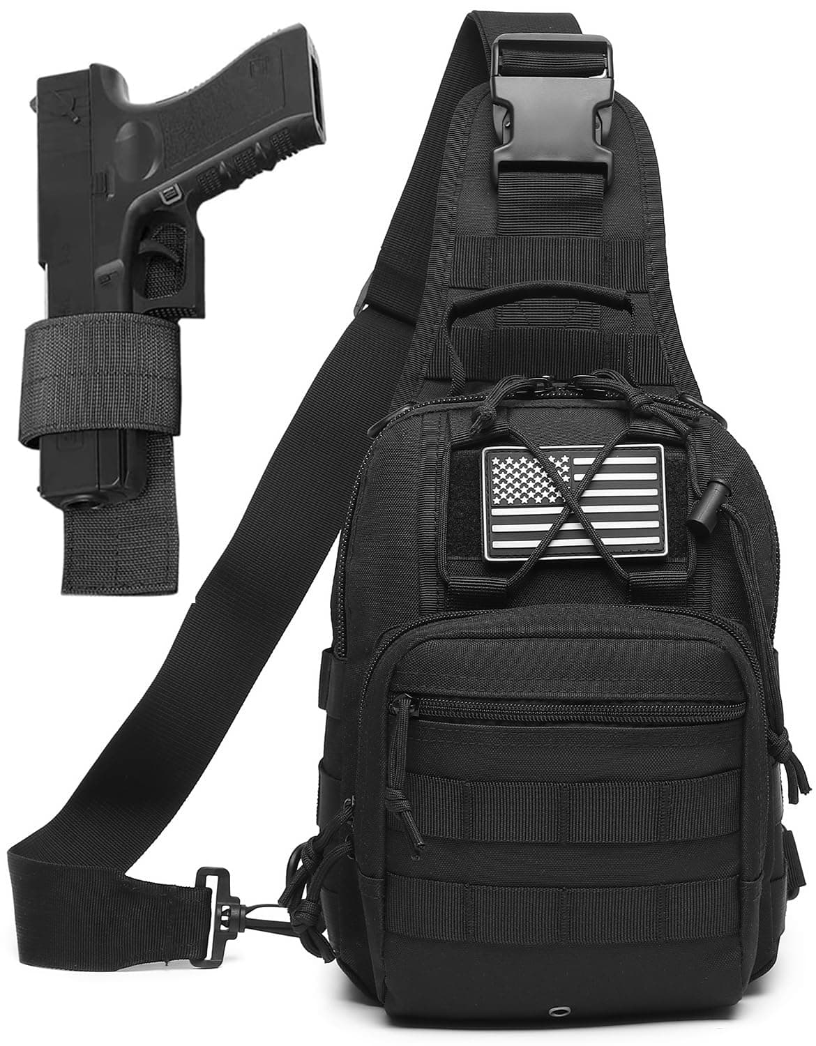 ATBP - Small Tactical Bag for Men with Holster, EDC CCW Military Shoulder Bag, 7L Crossbody Bag