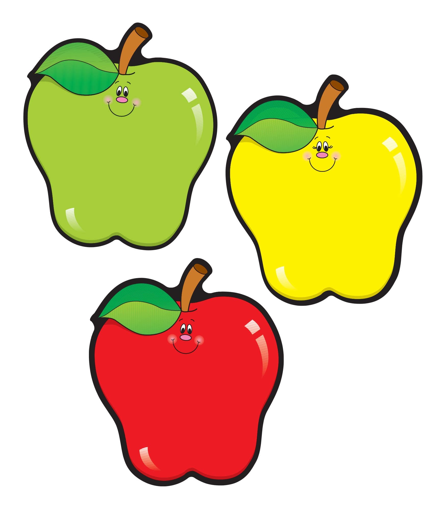 Carson Dellosa 36PC Apple Cutouts, Red, Yellow, and Green Back to School Decorations for White Board, Name Tags, Seasonal Classroom Decor and Teacher Supplies