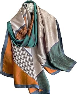 Fashion Scarves, 100% Satin Silk Scarf, Long Lightweight Sunscreen Shawls Wraps for Women Hair Scarves, Wraps Lightweight Scarves Fashion Scarves for All Seasons