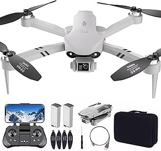 Drone with Camera for Adults, 4K UHD GPS RC Drone Brushless Motor, Smart FPV Foldable Quadcopter for Beginners, 5G WIFI Transmission, Auto Return, Follow Me, Waypoints, Altitude Hold, 30 Mins Flight Time,for Boys Girls
