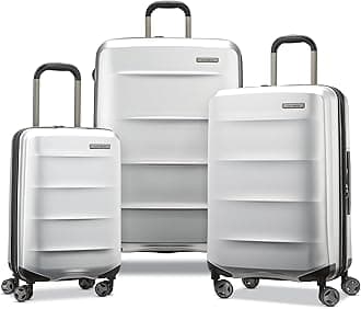 Octiv Lightweight Hardshell 3-Piece Luggage Set (20/24/28) - Durable & Impact Resistant, 360° Aero Trac Spinner Wheels, Adjustable Telescopic Handle, Expandable, TSA Approved Lock - Silver