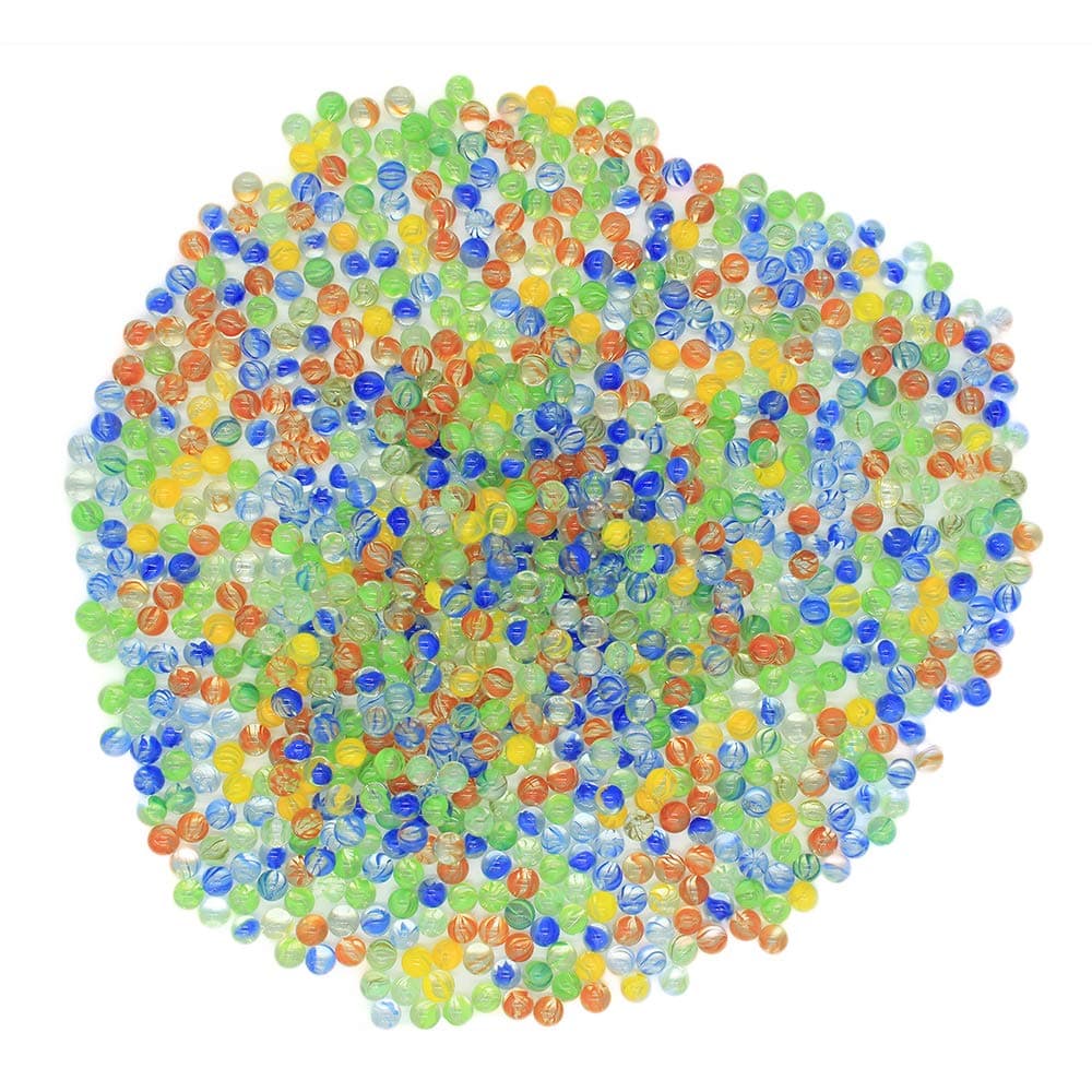 Bulk Marbles – 1000 Cats Eyes Marbles, Small 5/8” Glass Marbles Game, Toy Marbles Set with Red, Blue, Yellow, and Green Cat Eyed Marbles, Bag of Marbles Bulk Slingshot Ammo, Classic Children’s Game