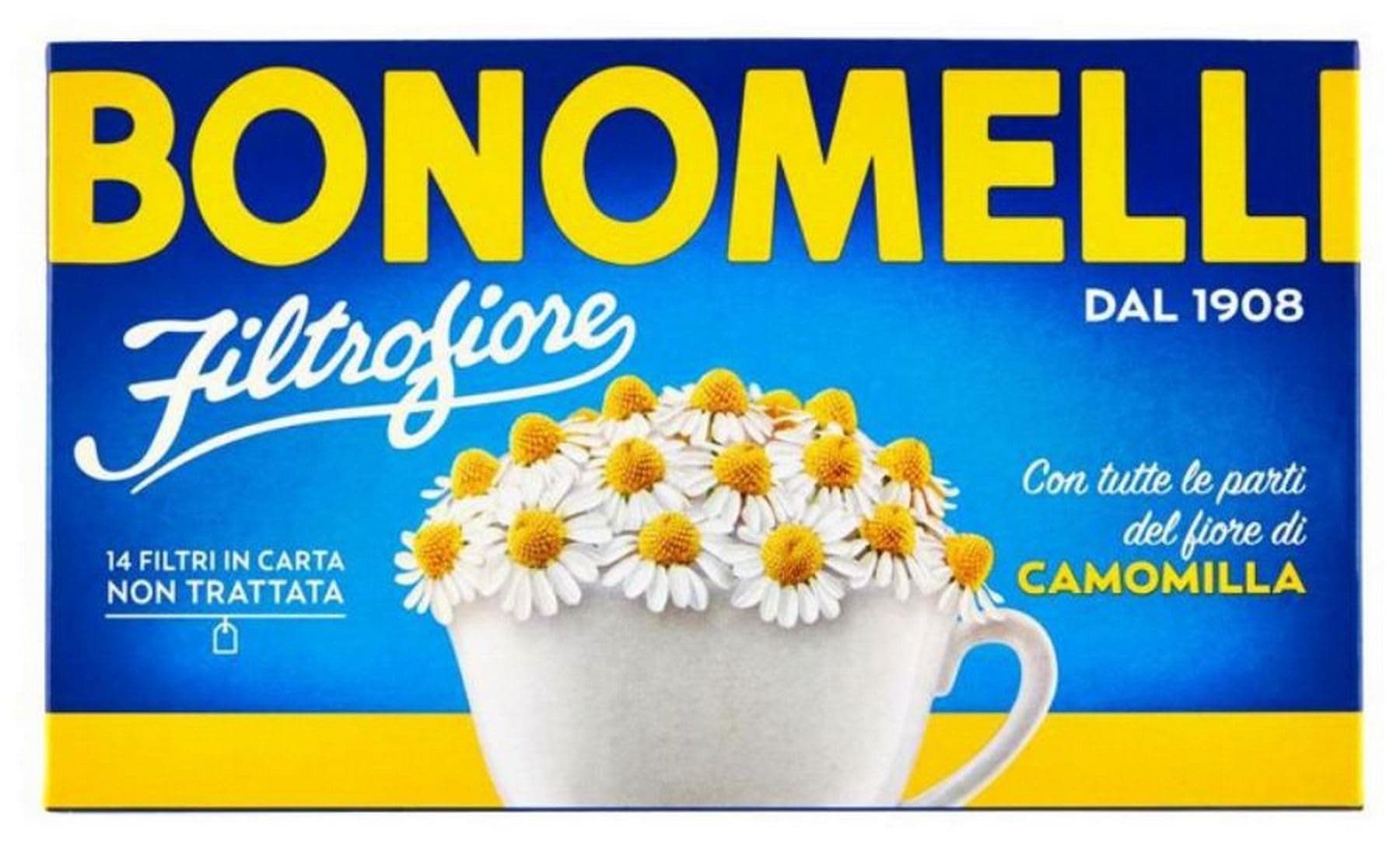 Chamomile Herbal Tea 4 Boxes 14 bags per Box Total 56 Tea Bags - Italian Import All Natural