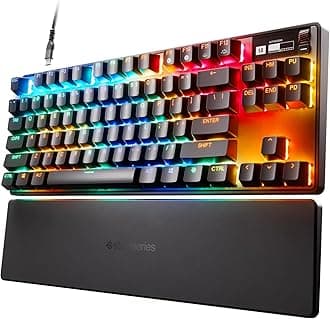 SteelSeries Apex Pro TKL HyperMagnetic Gaming Keyboard - World's Fastest Keyboard - Adjustable Actuation - Esports Tenkeyless - OLED Screen - PBT Keycaps - USB-C - 2023 Edition - Nordic QWERTY Layout