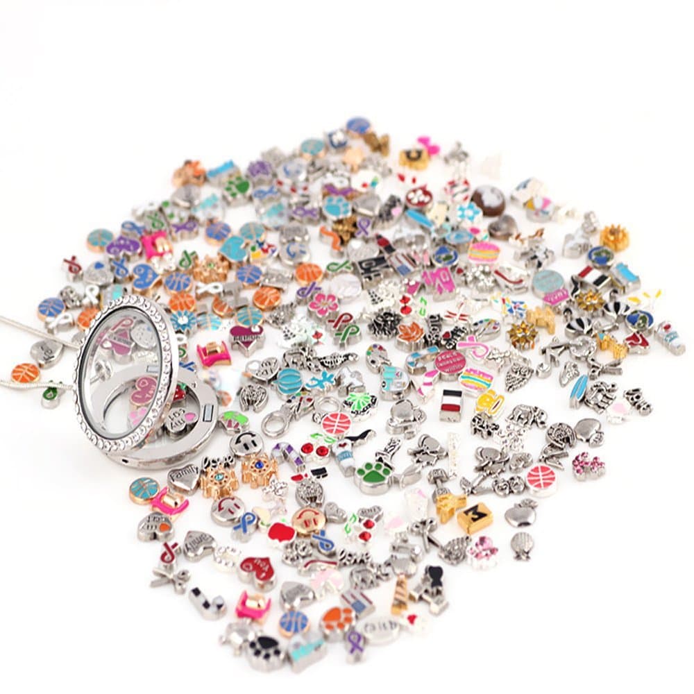 Ginooars 100pcs Mixed DIY Floating Charms for Glass Living Memory Lockets