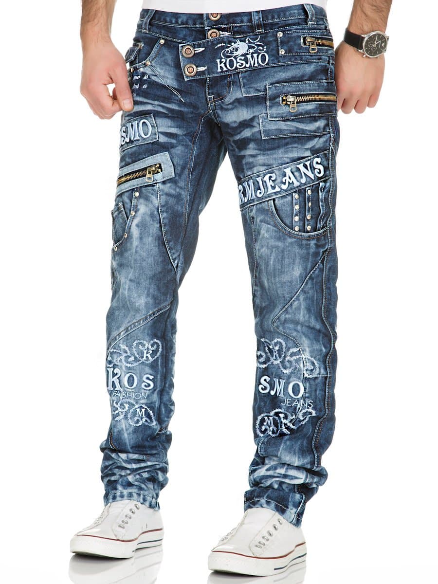Kosmo Lupo Men's Straight Leg Jeans