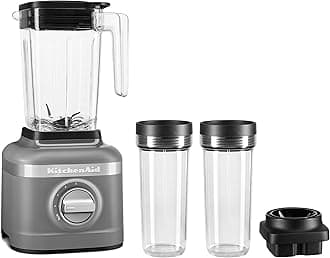 KitchenAidK150 3 Speed Ice Crushing Blender with 2 Personal Blender Jars - KSB1332Y - Matte Charcoal Grey, Dark Grey, 48 oz