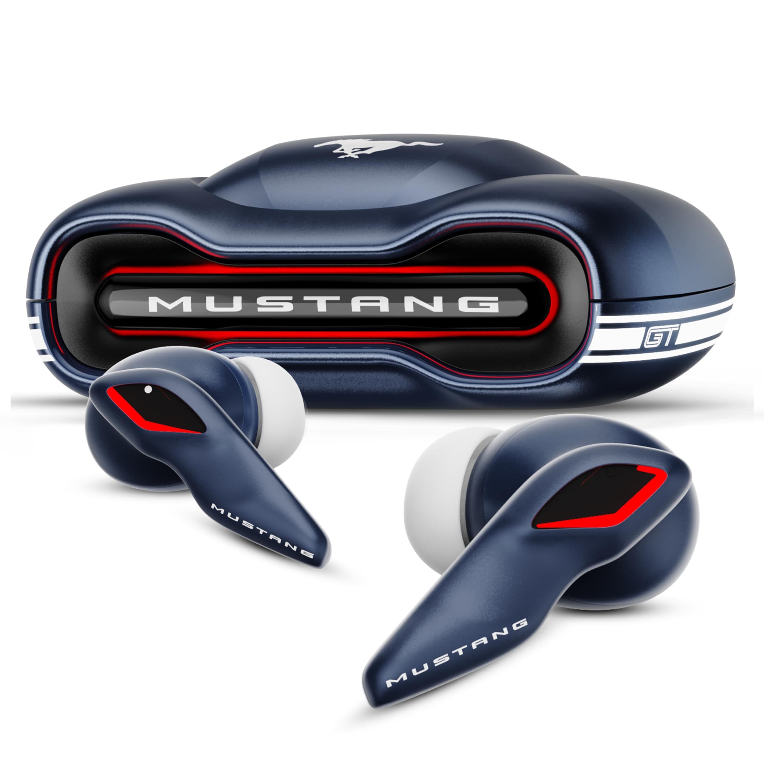 GOBOULT x Mustang Torq Wireless in Ear Earbuds with 60H Playtime, App Support, Quad Mic ENC, 45ms Low Latency, 13mm Driver, Breathing LEDs, Made in India Ear Buds Wireless (Blue)