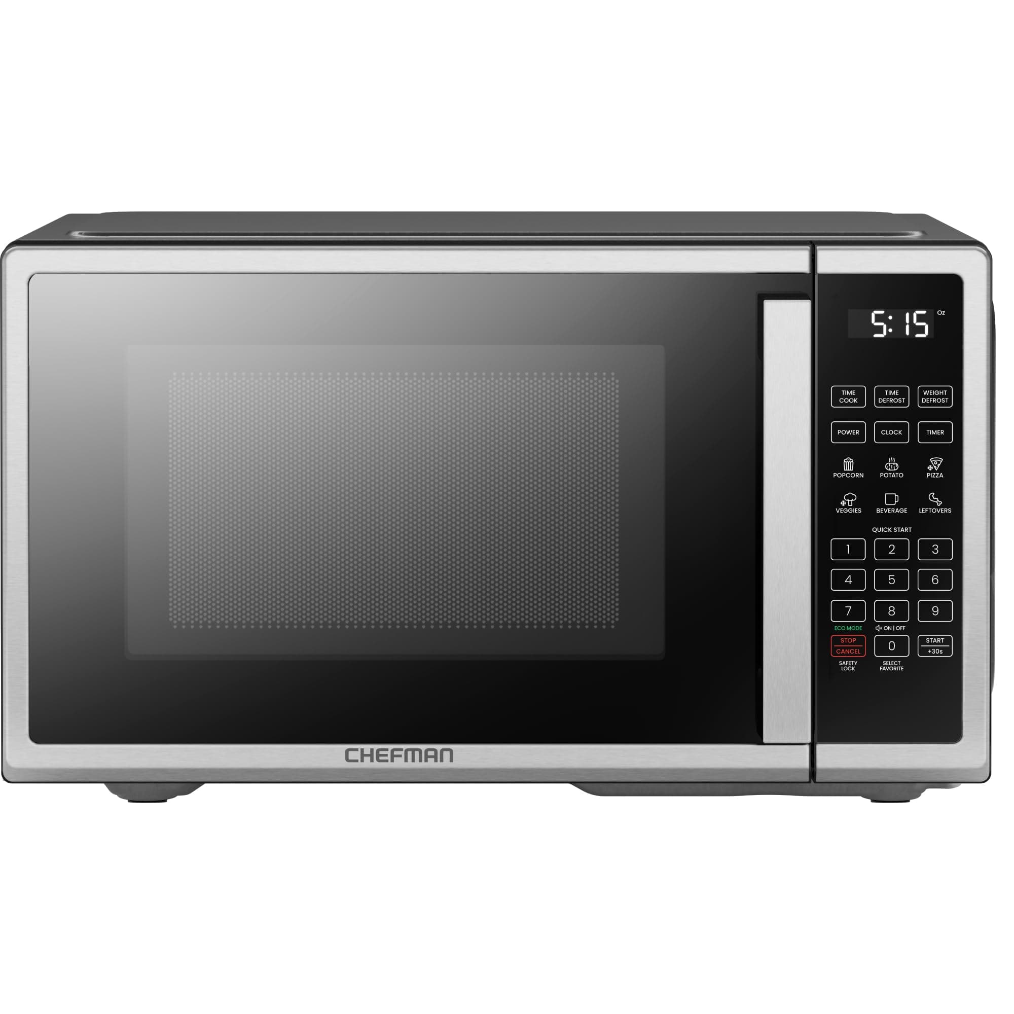 Countertop Microwave Oven 0.7 Cu. Ft. Digital Stainless Steel Microwave 700 Watts with 6 Auto Menus, 10 Power Levels, Eco Mode, Memory, Mute Function, Child Safety Lock, Easy Clean