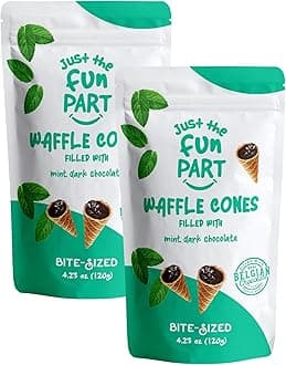 Just The Fun Part Waffle Cones Filled with Mint Dark Chocolate