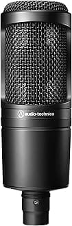 Audio-Technica AT2020 Cardioid Condenser Studio XLR Microphone, Ideal for Project/Home Studio Applications