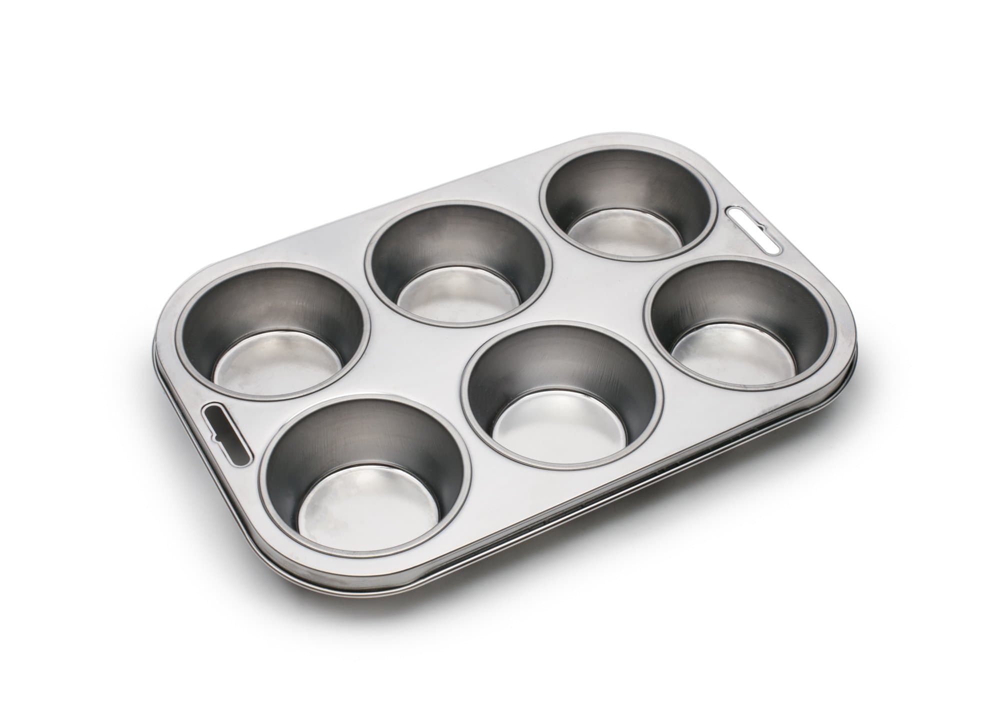 Fox Run 4867 Muffin Pan, 6 Cup, Stainless Steel
