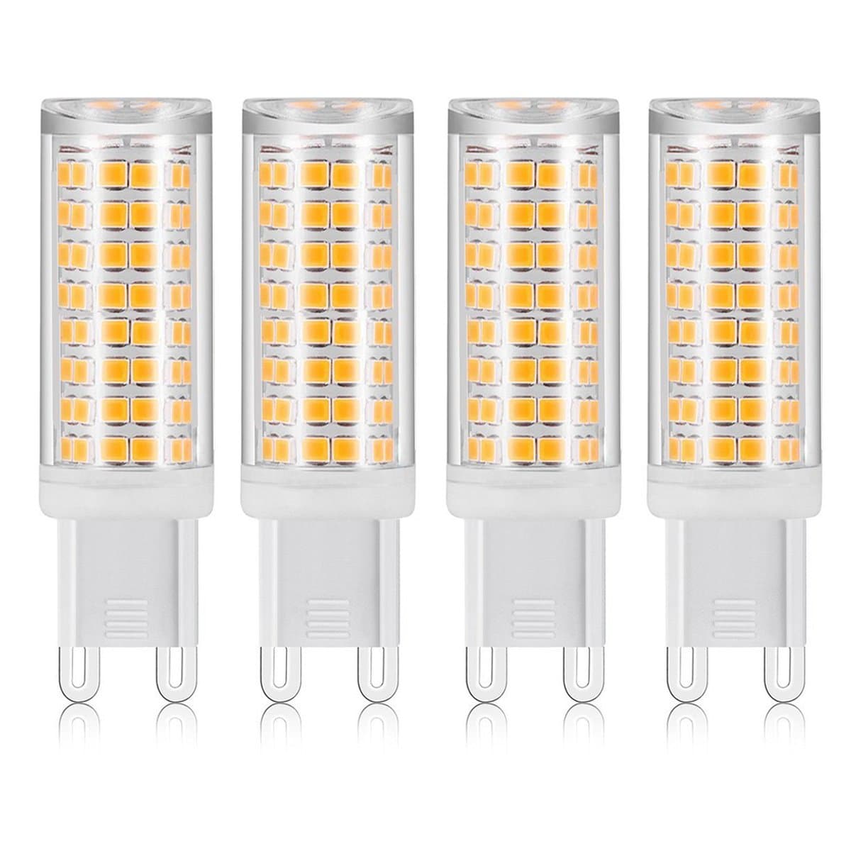 G9 LED Bulb, All-New Dimmable 8W LED G9, 75W Equivalent Warm White 120V, G9 Bi-Pin Base Corn Bulb (4 Pack)