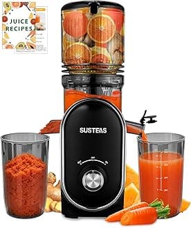 Cold Press Juicer, 300W, 5.3" Large Feed Chute, 1.5L Capacity, Automatic Feeding, High Yield, Easy to Clean, Ideal for Whole Fruits & Vegetables, Black