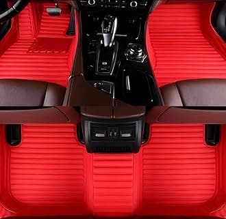SARAHS Customized car Floor mats -Suitable for 99% of Cars, SUVs, and Trucks - car Pads to Protect Vehicle Interior Floor Accessories (red Horizontal Stripe)