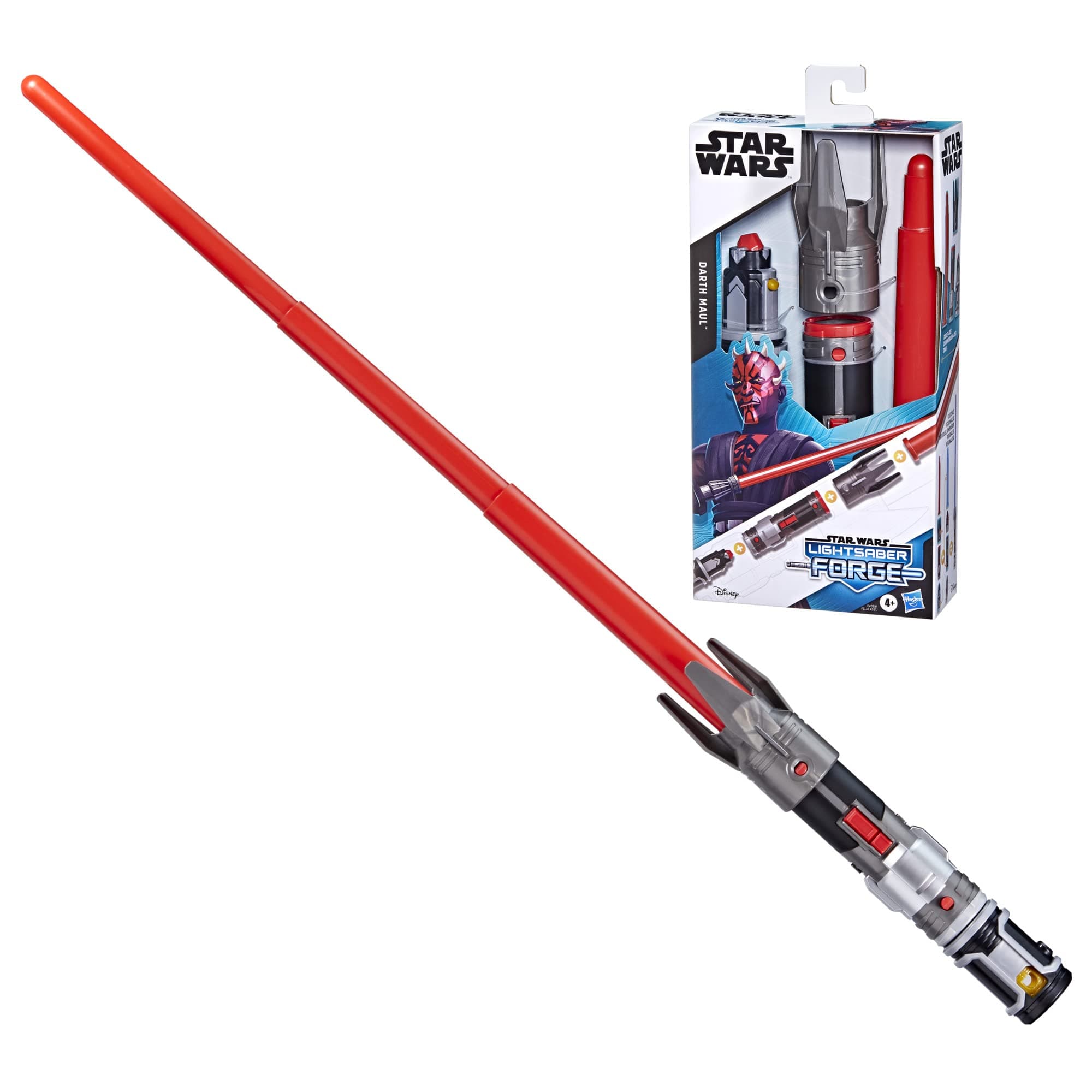 Lightsaber Forge Darth Maul Extendable Red Lightsaber, Customizable Roleplay Toy, Toy for Kids Ages 4 and Up