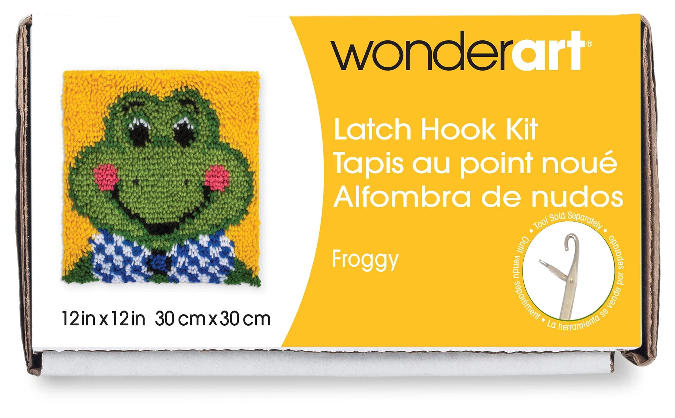 WonderArtFroggy Latch Hook Kit, 12" X 12"