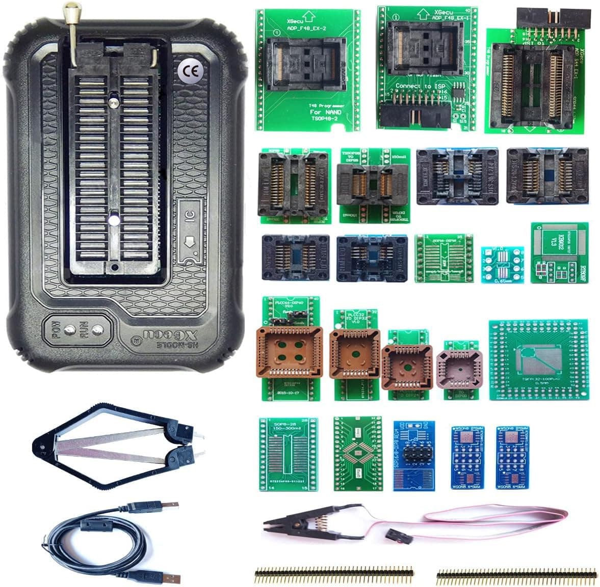 Xgecu T48 Programmer Xgecu TL866II Plus upgraded 22 Adapter t48 eprom Programmer TL866-3G IC Bios AVR MCU SPI Nor NAND Flash EMMC Clip Socket