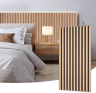 47 Inch Wood Slat Acoustic Panels for Stylish Decor and Noise Reduction,3D Fluted Panel for Wall,Interior Design 3D Wood Wall Panels Use for Soundproof Paneling,Yellow Oak