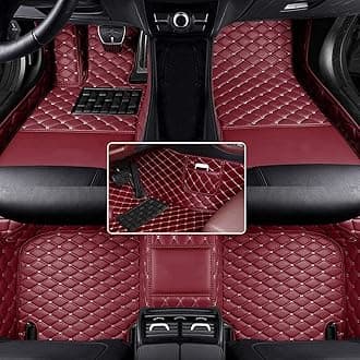 car Floor Mats fit for Toyota Hilux 1999-2025 Custom Style Luxury Leather All Weather Protection Floor Liners Wine-Red-Color