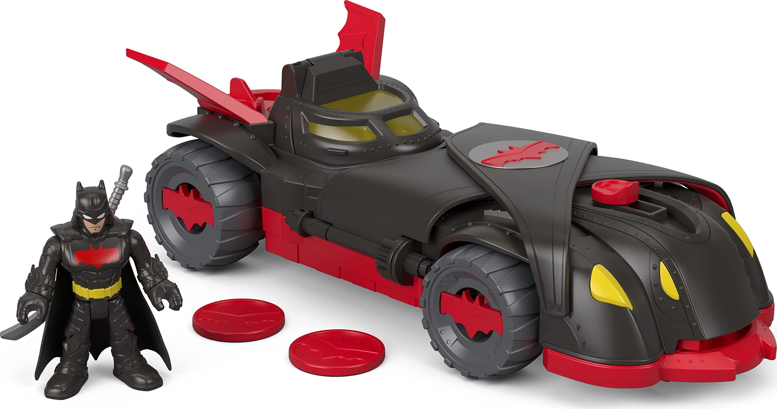 Imaginext DC Super Friends Batman Toy Ninja Armor Batmobile & Figure Set for Preschool Pretend Play Kids Ages 3+ Years