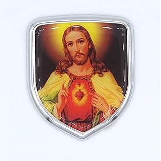 - S2S Stylish 3D Jesus Christ Chrome Sticker Emblem Badge Logo | Durable & Stylish Automotive Decoration | For Cars & Bikes (JESUS CHRIST)