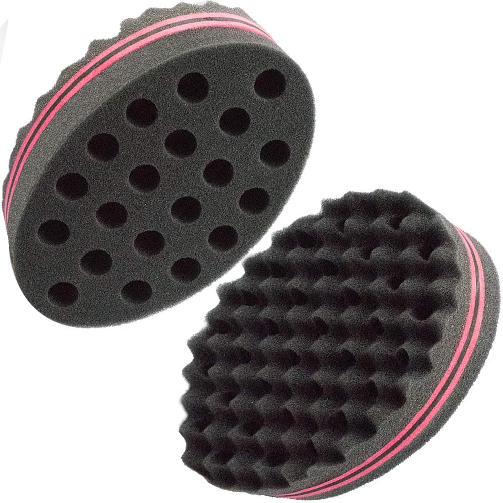 BHEART Hair Magic Twist Sponge Two Sides Dread Afro Coil Barber Sponge for Curl Curling Sponge Brush Men and Women Foam Hair Wave Sponge Big and Small Holes for Boy Girl Long Short Hair 1 Pcs