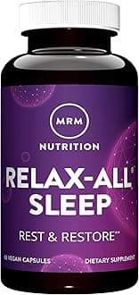 Relax-All Sleep Dietary Supplement - Natural Sleep Support with Melatonin & Ashwagandha, for Women & Men, Supports Rejuvenating Rest, Vegan, Gluten-Free - 30 Servings