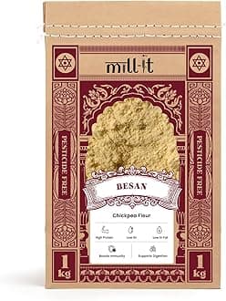 mill-it Milled On Order: Besan Atta 1kg|Freshly Milled Within 24 Hours|Nutritious Whole Grain Flour from Premium Chickpeas|Stone-Ground For Enhanced Taste & Nutrition|Certified Chemical-Free