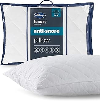 Silentnight Luxury Quilted Anti Snore Pillow, Contoured Foam Positions the Head to Reduce Snoring Volume with Luxurious Soft Touch Cover, Hypoallergenic