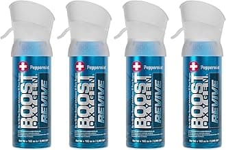 Pocket Size Revive Peppermint Aroma 3 Liter Canister | All-Natural Resiratory Support for Aerobic Recovery, Altitude, Performance and Health (4 Pack)