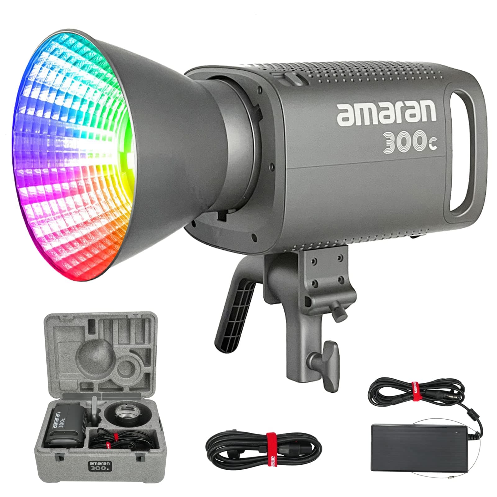 Aputure Amaran 300c RGB COB Video Light Bowen Mount 2,500K to 7,500K CCT with G/M Adjustment 26,580 lux @ 1m with Hyper Reflector Support APP Control