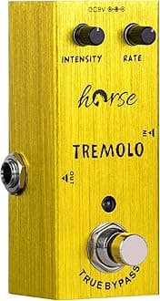 Tremolo Pedal, Horse Electric Guitar Effects Pedals Mini Single Type DC 9V True Bypass (Yellow)
