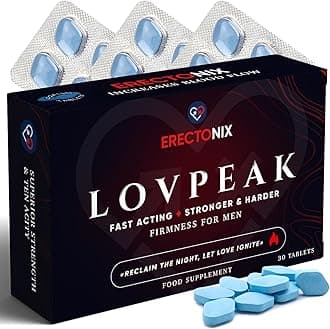 Lovpeak 30 Erectonix – Pills for Men 100 mg - Strong & Hard Performance - Male Enhancing Intense Blue Stamina Pills - Herbal Food Supplement - Fast Effect