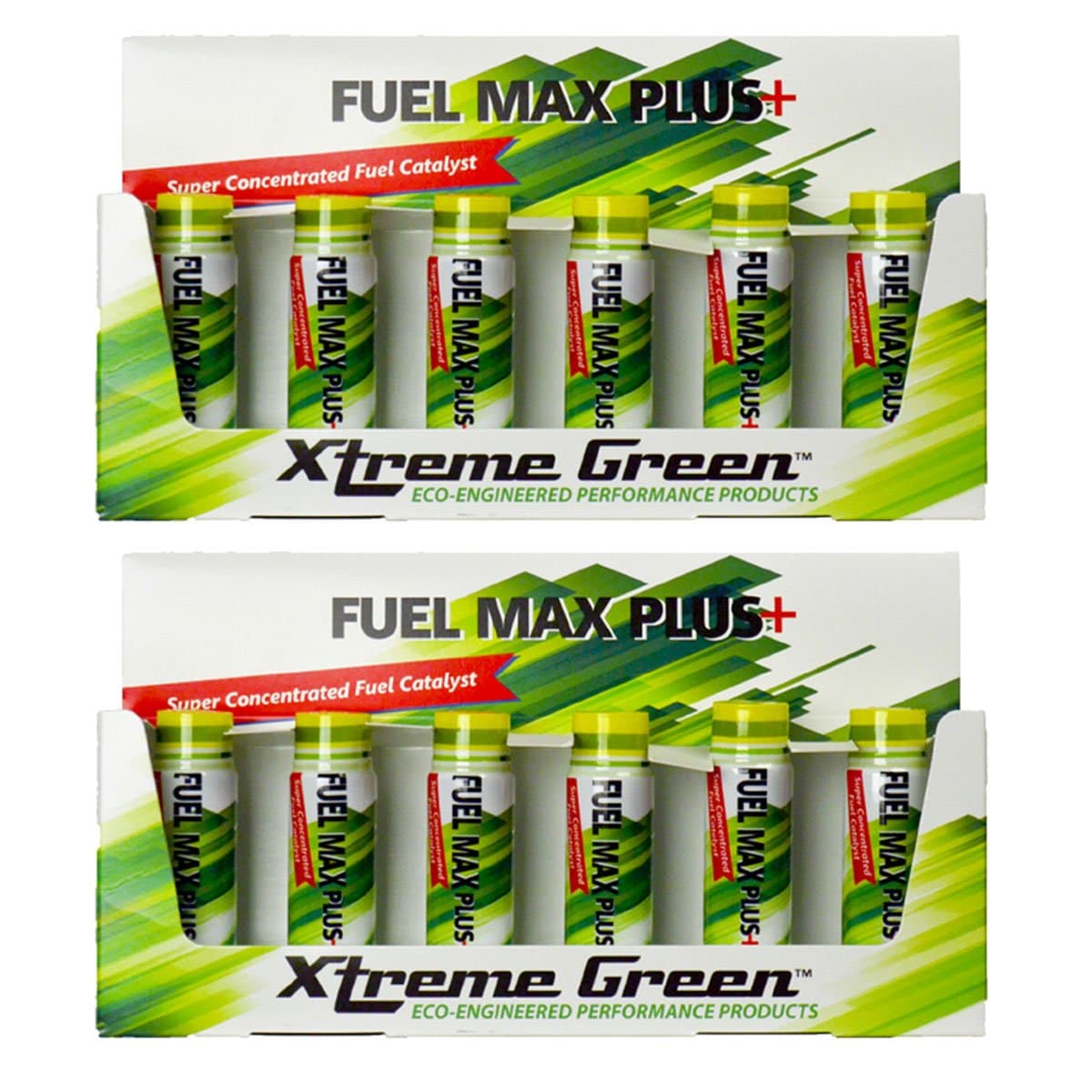 Xtreme Green Fuel Max Plus+ for Gas and Diesel - Boosts Power and Performance - Reduces Harmful Emissions & Improve Fuel Economy - One Shot Does It All! (6 x 20ml bottle/pack - Pack of 2)
