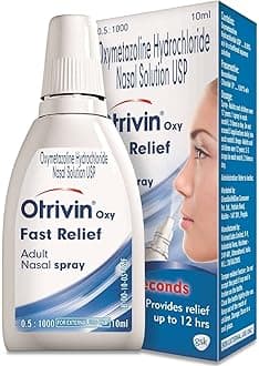 Otrivin Adult Nasal Spray Clears Blocked Noses Fast Long Lasting Moisturizing (Pack of 3)
