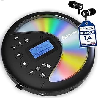 Discover - Portable CD Player with Long-lasting Battery - NEW - With Headphones - Radio FM - Compatible MP3 CD Player Portable - SD Card, FM Transmitter, Bluetooth - Ideal for cars