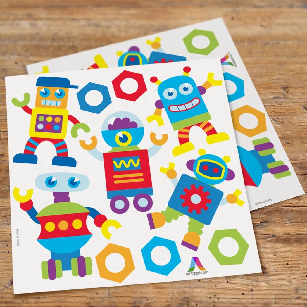 Olive Kids Robots Peel and Stick Wall Decal Cut Outs