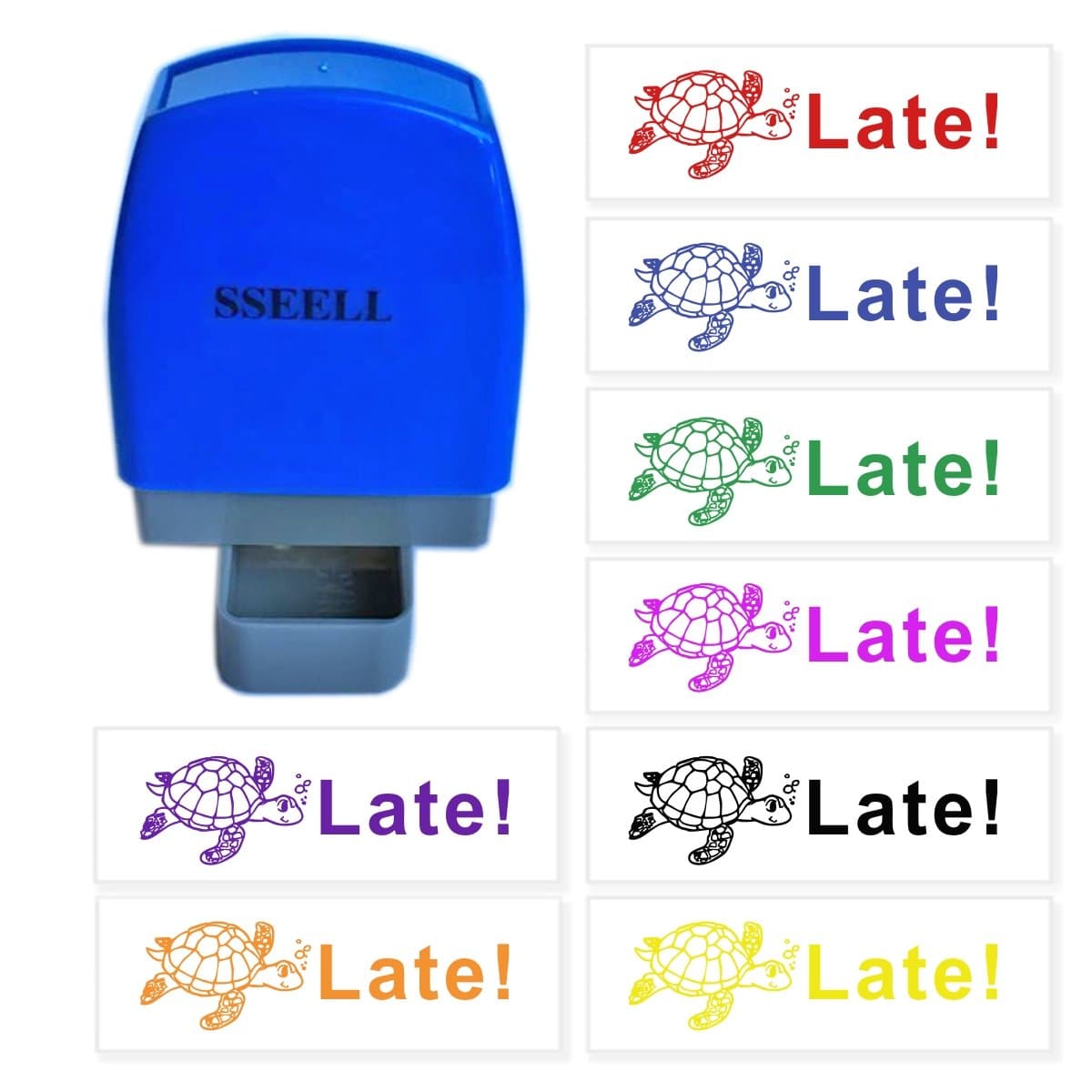 Late! Reward Stamp Self Inking for School Student Teacher Homework Feedback Stamp Rubber Flash Stamp Self-Inking Pre-Inked RE-inkable School Stationary - Red Ink Color