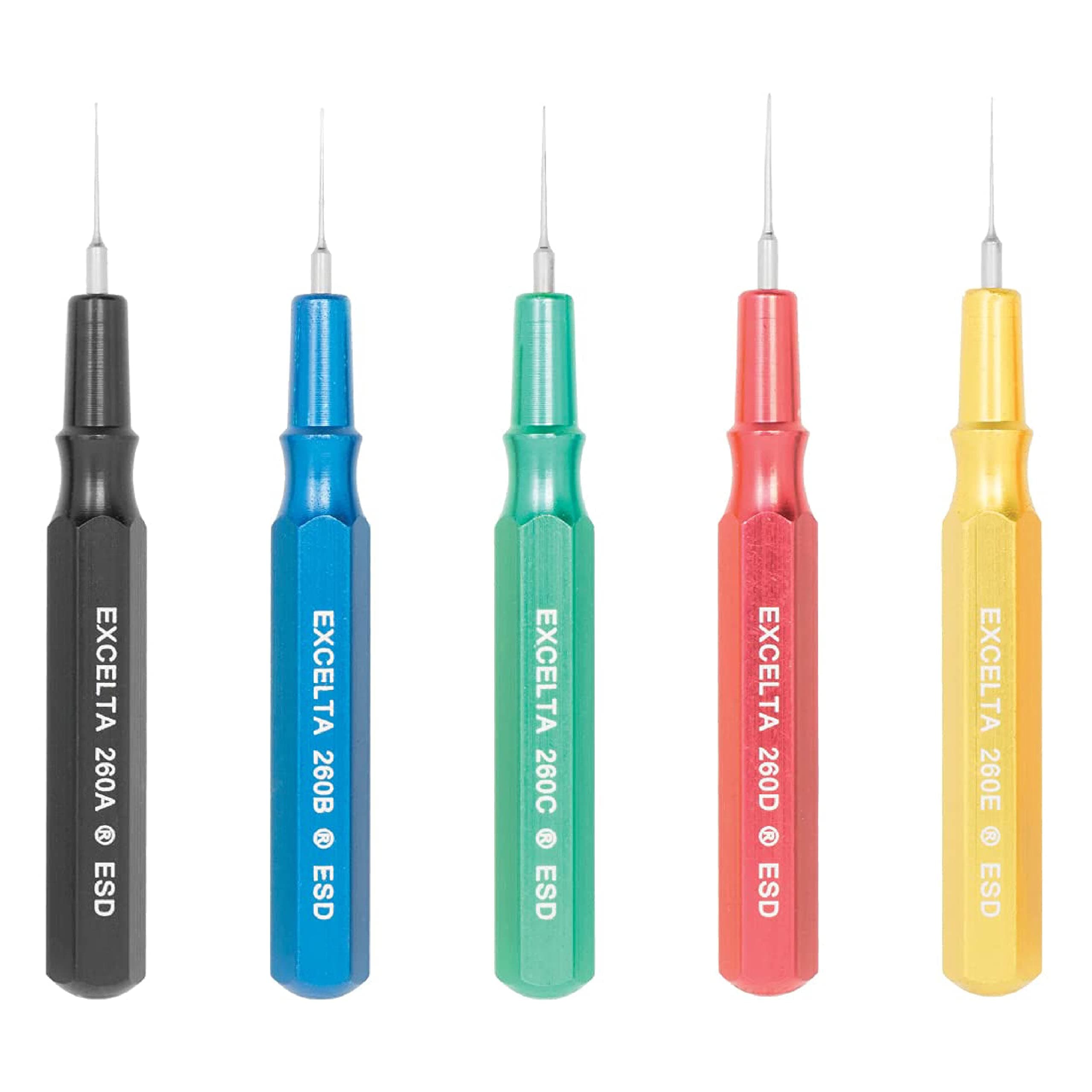 Excelta - 260K-ESD - Spatula - Mini - Straight -Three Star - SS - Aluminum Handles, 0.25" Height, 0.25" Wide, 2.5" Length