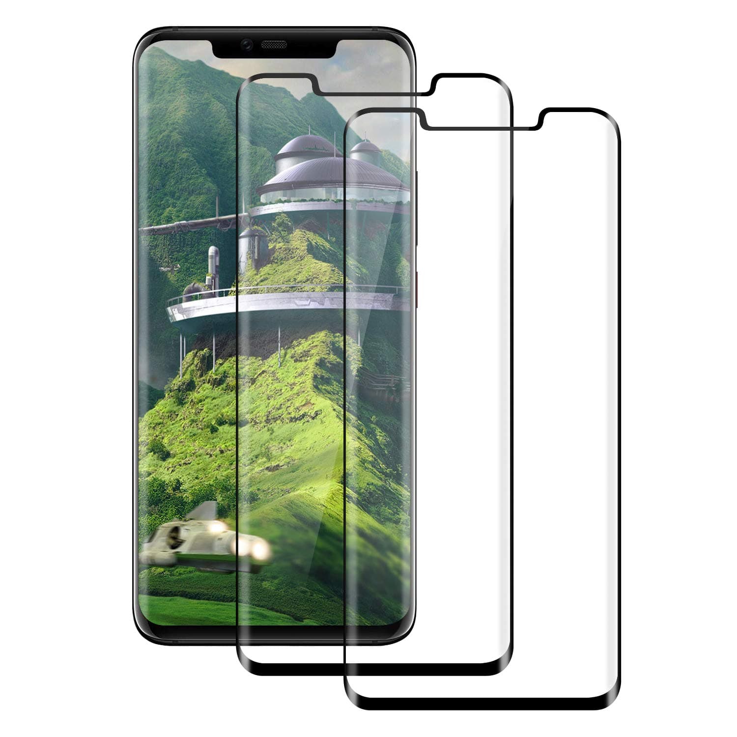 FayTun Huawei Mate 20 pro Tempered Glass Screen Protector, [2 Pack] [9H Hardness][High Clear] [Bubble Free] Screen Saver Film for Huawei Mate 20 pro