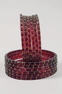 Shree Kreeti Raindrop Glass Bangles with Golden Beads for Women and Girls Pack of 12 Wedding, Baby Shower Bangles