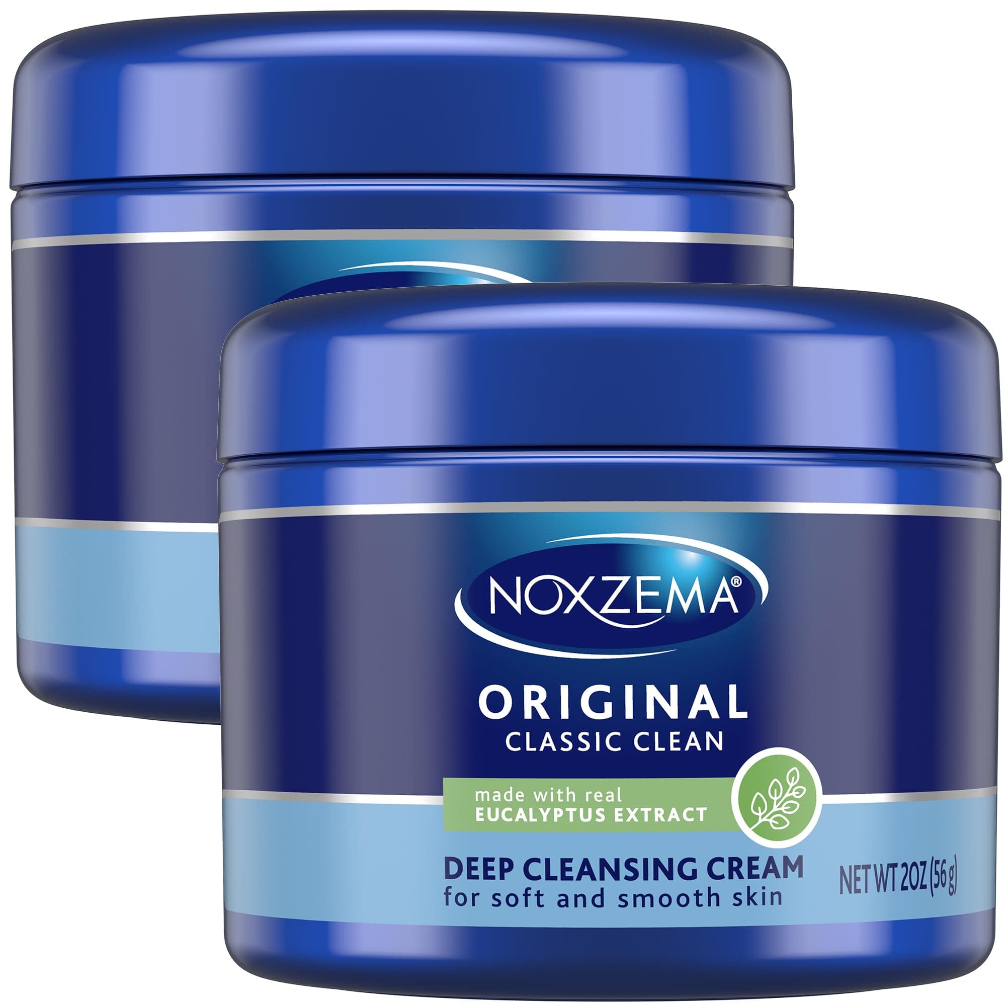Noxzema Face Wash, Travel-Friendly Jar 2-Pack – Original Deep Cleansing Cream, Face Cleanser, 2 Oz Ea