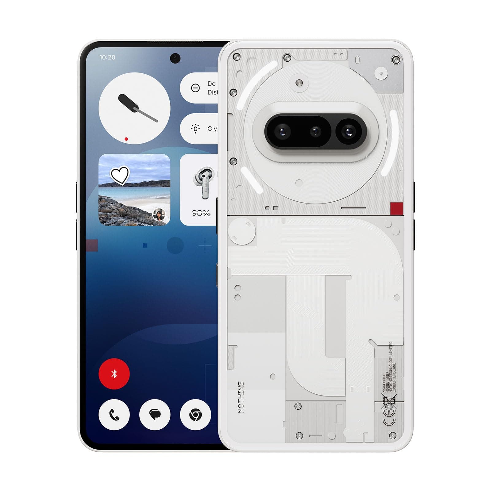 Nothing Phone (3a) Smartphone, 6.77" 120Hz AMOLED Display, 50MP Triple Camera System, Snapdragon 7s Gen3 Processor, Bluetooth 5.4, IP64 Waterproof, 5000mAh,Dual Nano-SIM, Android 15, 12+256GB White
