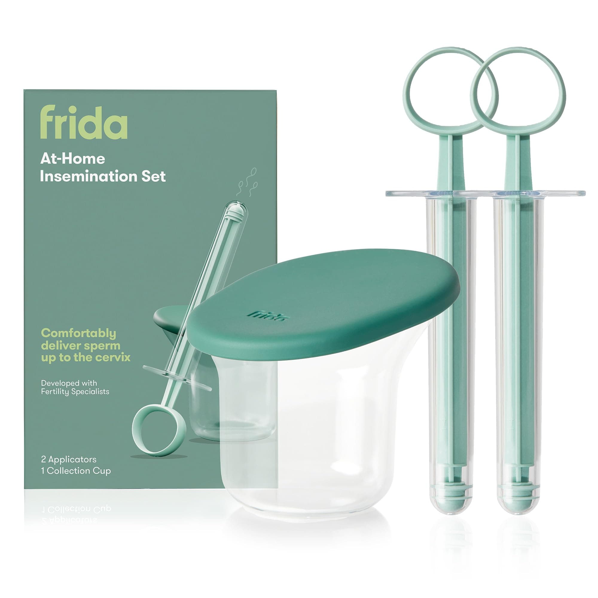 Frida Fertility at-Home Insemination Set - Collection + Insertion System, Developed with Fertility Specialists, Thoughtfully Designed for Comfort + Minimal Waste - 2 Applicators + 1 Collection Cup